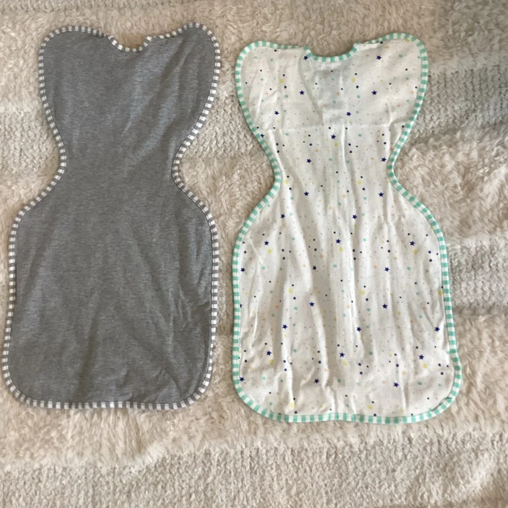 Love to Dream Bundle 2 Swaddles, Small, NWOT, Gray and Stars with organic cotton_2